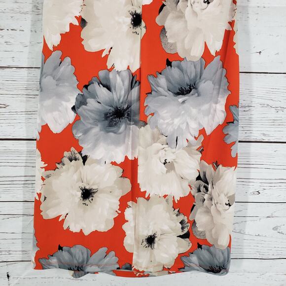 Calvin Klein Women's Floral Ruched Faux Wrap Sleeveless Dress Size Medium - Picture 14 of 14